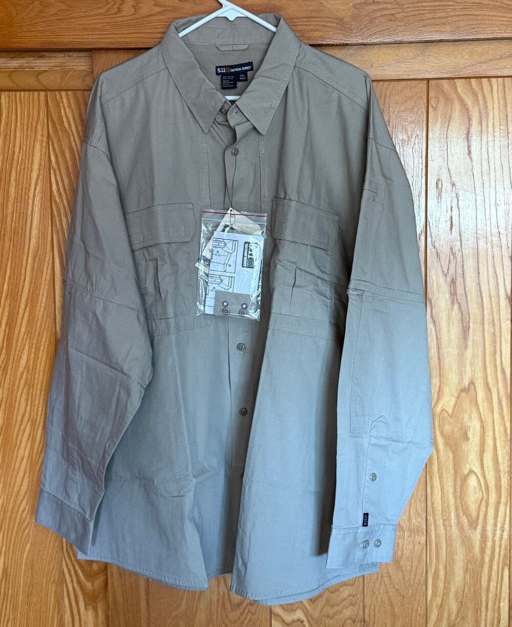 NWT 5.11 Tactical Series Khaki Long Sleeve Shirt - 2XL Reg